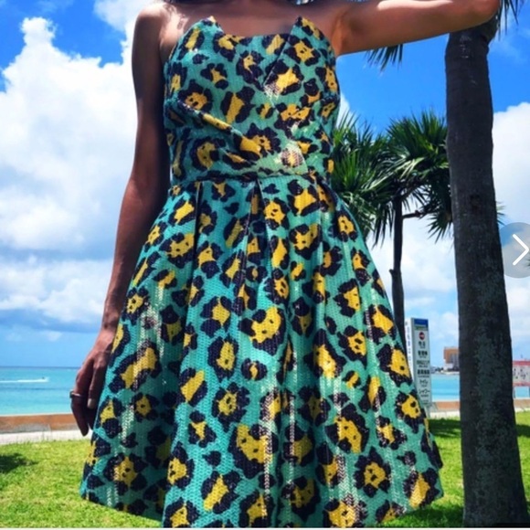 CLEARANCE BETSEY JOHNSON STRAPLESS LEOPARD ALL SEQUIN CORSET MINI PARTY DRESS S… - Picture 15 of 15